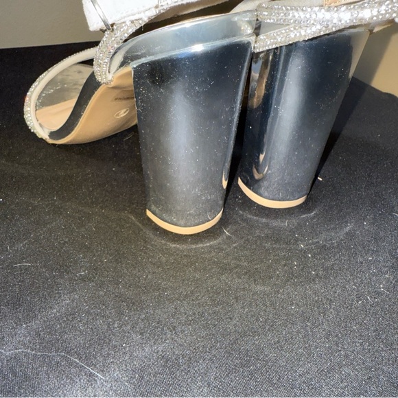 Fashion Nova Shimmering Silver Strappy Heels - Picture 4 of 12